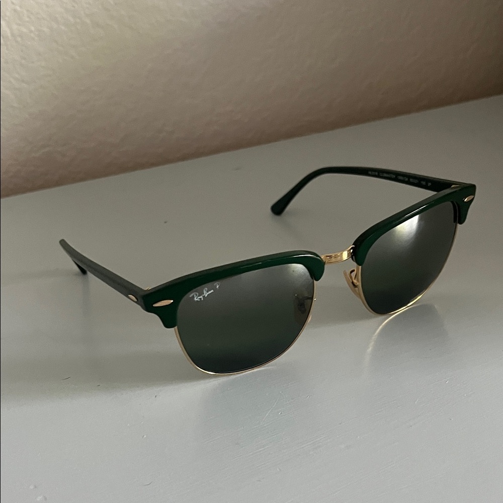 Ray-Ban Clubmaster Green and Gold Sunglasses